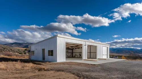 2026 08 10T16 14 47.295595Z white metal building workshop in rural mountain landscape photo 1